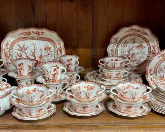 COALPORT BONE CHINA ENGLAND INDIAN TREE CORAL CHINA SET