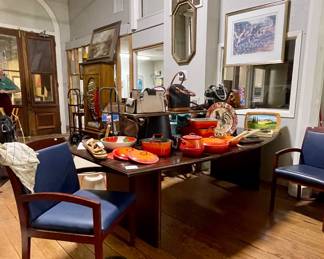 CONFERENCE ROOM TABLE, OFFICE CHAIRS