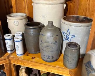 The family has put their owns prices on the pottery in this photo and they are firm prices so these pieces will not be discounted