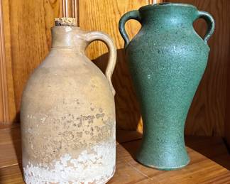 The family has put their owns prices on the pottery in this photo and they are firm prices so these pieces will not be discounted