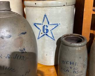 The family has put their owns prices on the pottery in this photo and they are firm prices so these pieces will not be discounted