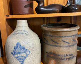 The family has put their owns prices on the pottery in this photo and they are firm prices so these pieces will not be discounted