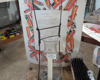 R. Givens late 1800s spring retained candle lantern, Corpus Christi TX