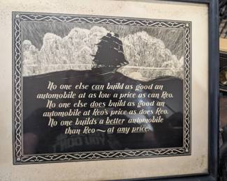 Reo Auto advertising piece early 1900s
