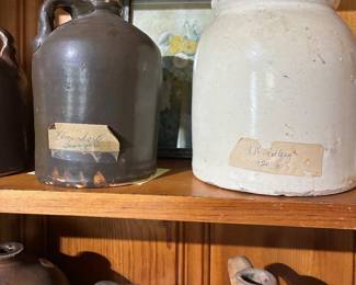 The family has put their owns prices on the pottery in this photo and they are firm prices so these pieces will not be discounted