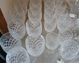 Waterford wine and water glasses