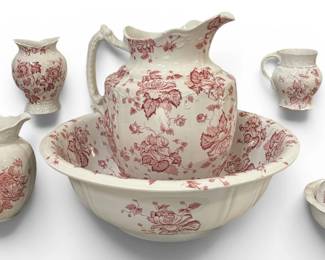 English Transferware Powder Room Set