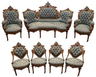 Exceptional JOHN JELLIFF Victorian Parlor Suite