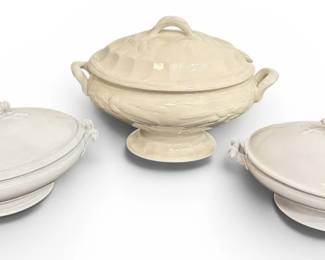 Collection English Ironstone Lidded Serving Dishes