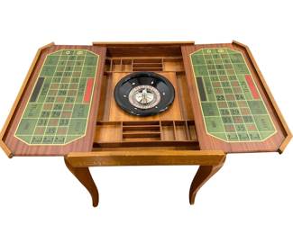 Italian Inlaid Multi Game Table; Roulette, Chess 