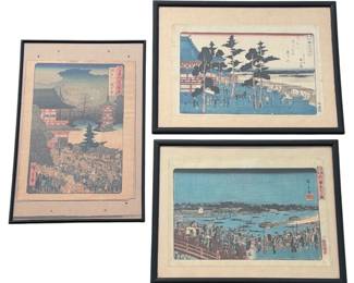 Three UTAGAWA HIROSHIGE Woodblock Prints