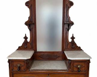 Edwardian Gentleman's Dropwell Marble Vanity