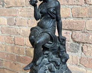 French Bronze of Woman, After MATHURIN MOREAU