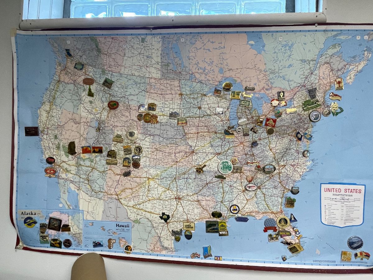 Map with pins from Car shows