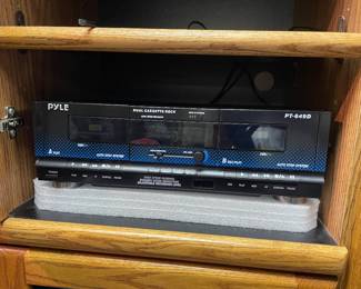 PYLE Dual Cassette Deck Player PT-649D