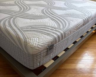 Rarely used full mattress med/firm had protective on and full size platform bed.