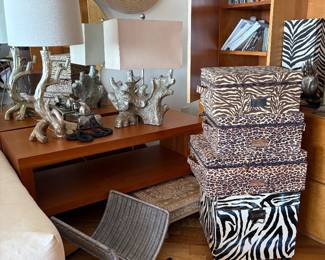 Lots of decorative storage options.
