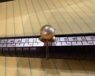 Costume Ring With Faux Pearl $5.00