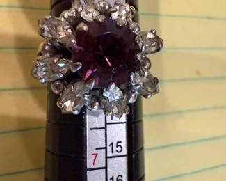 Costume Ring Purple Stone Adjustable Ring $6.00