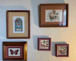 Framed cross-stitch