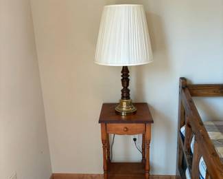 small table, lamp