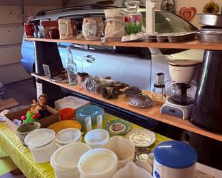 Tupperware, grinder, misc. household