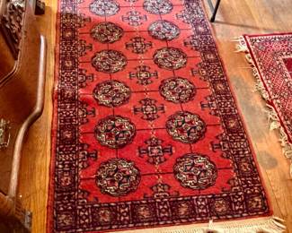  Vintage Afghan Hand Knotted Wool Red Tribal Carpet