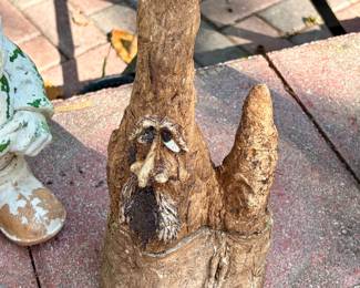 Folk art sculpture, often called a "Stumpwizard" or tree spirit