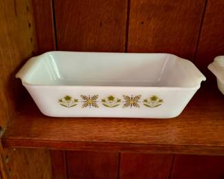 Vintage Anchor Hocking Fire King Meadow Green loaf pan