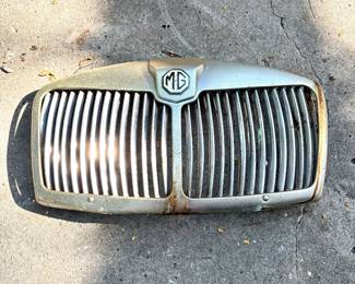 This is a mid-century front grille assembly for an MG MGA