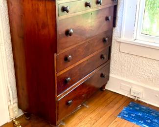 Another view of the Hand-Crafted 19th Century Empire Tall Dresser