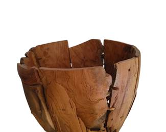 038 Rustic Teak Root Wood Decorative Bowl