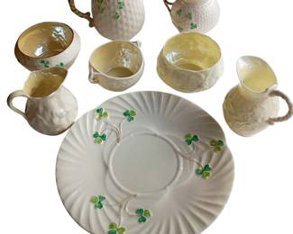 004 Belleek Irish Porcelain Shamrock Collection Set