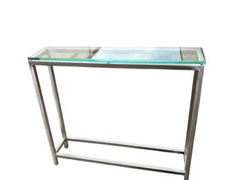 013 Glass Top Console Table with Stainless Steel Frame