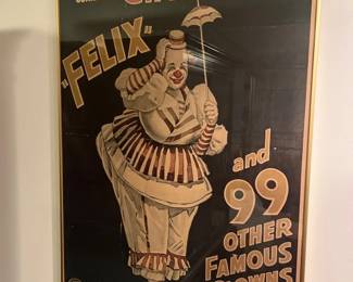 049 Ringling Bros Barnum Bailey Felix Clown Circus Poster  Framed