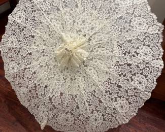 020 Ivory Lace Parasol Wedding Parasol