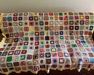 157 Handmade Crochet Granny Square Afghan Blanket