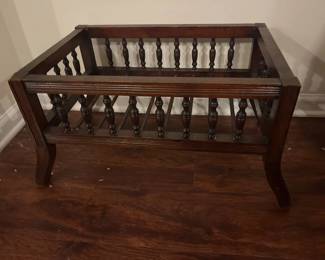 036 Antique Mahogany Magazine Rack Canterbury