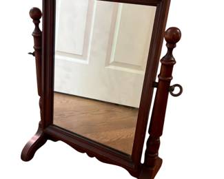 088 Antique Mahogany Cheval Dressing Mirror