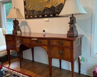 180 HepplewhiteStyle Mahogany Serpentine Sideboard