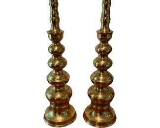 123 Pair of Tall Brass Candlesticks