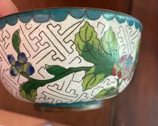 071 Chinese Cloisonn Enamel Floral Bowl