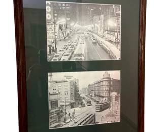 104 Framed Dual Black White Chicago Street Scene Photos