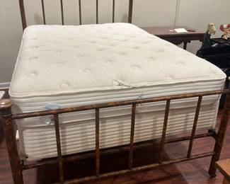 022 Cooley Benz Antique BrassIron Full Size Bed Frame with PillowTop Mattress Set
