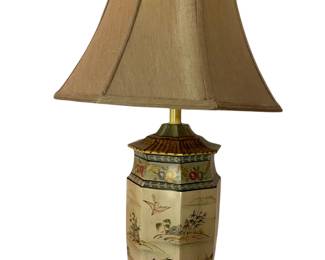 155 Chinoiserie HandPainted Tole Tea Canister Table Lamp