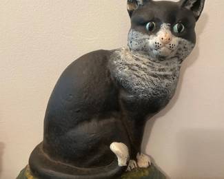 172 Antique Door stop Cast Iron Black Cat Doorstop