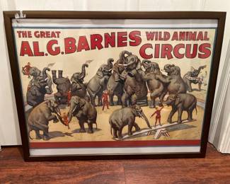 019 Al G Barnes Wild Animal Circus Framed Vintage Poster