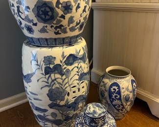 078 Blue White Chinese Porcelain Collection 4 Pieces