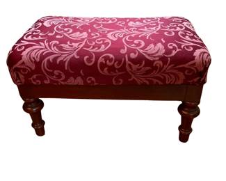 184 VictorianStyle Upholstered Footstool with Turned Legs