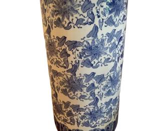 171 Blue White Chinese Porcelain Cylinder VaseUmbrella Stand